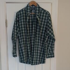Izod Blue and Green Plaid Shirt